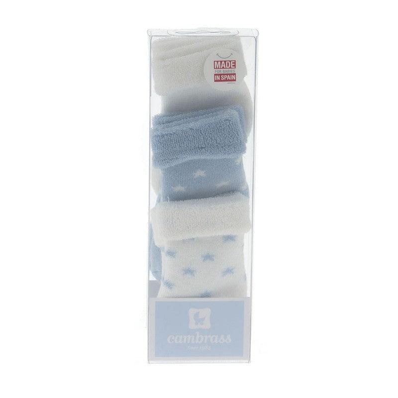 Set Calcetines Bebé Recién Nacido Cambrass Celeste Estrellas - Nanetes #